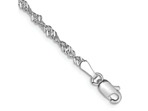 14K White Gold 2.0mm Singapore Chain Bracelet