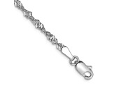14K White Gold 2.0mm Singapore Chain Bracelet