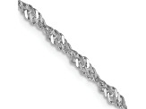 14K White Gold 2.0mm Singapore Chain Bracelet