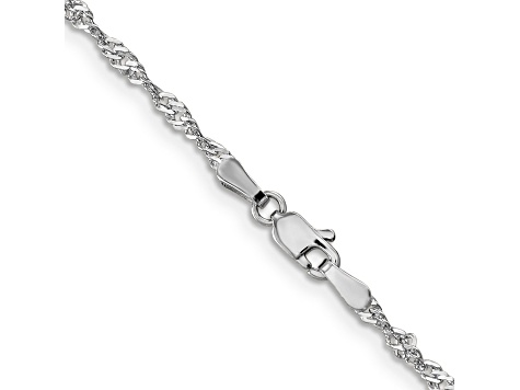 14K White Gold 2.0mm Singapore Chain Bracelet