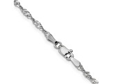 14K White Gold 2.0mm Singapore Chain Bracelet