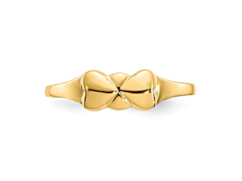 14K Yellow Gold Heart Baby Ring