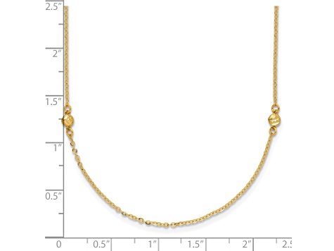 14K Yellow Gold Polished Diamond-cut 18-inch Necklace