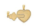 14K Yellow Gold Polished Textured 2 Piece Break Apart He Who Holds The Key Charms