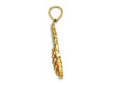 14k Yellow Gold with Enamel 2D Pineapple Charm
