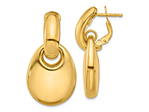 14K Yellow Gold Fancy Dangle Leverback Earrings