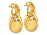 14K Yellow Gold Fancy Dangle Leverback Earrings