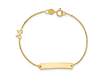 Picture of 14K Yellow Gold Polished 5.5-inch Bow ID Bracelet