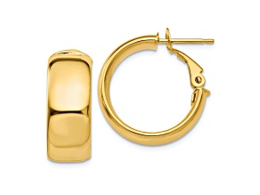 14k Yellow Gold 3/4" Small Hoop Earrings
