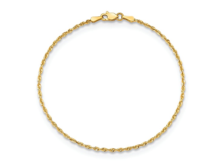 10k Yellow Gold 1.85mm Diamond-Cut Quadruple Rope Link Bracelet