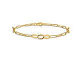 14K Yellow Gold Diamond-cut Paperclip Link 7.25-inch Bracelet