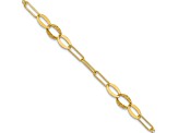 14K Yellow Gold Diamond-cut Paperclip Link 7.25-inch Bracelet