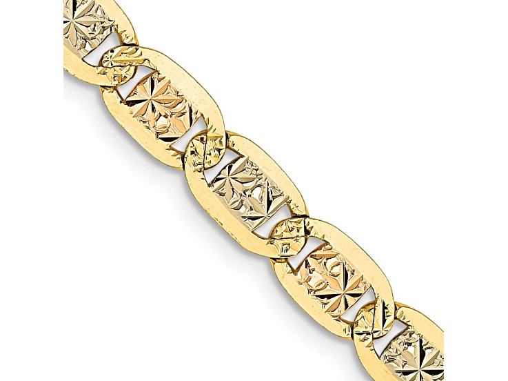 14k Yellow Gold, 14K White Gold and 14k Rose Gold 4.65mm Solid Pave Valentino 22 Inch Chain