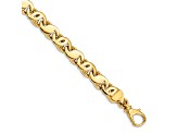 14k Yellow Gold 7.3mm Hand-polished Fancy S-Link Bracelet