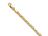 14K Yellow Gold and Rose Rhodium X's and Hearts 5.5-inch Child's Bracelet
