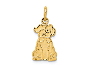 14K Yellow Gold Puppy Charm