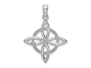 Rhodium Over 14K White Gold Small Celtic Eternity Knot Charm