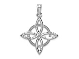 Rhodium Over 14K White Gold Small Celtic Eternity Knot Charm