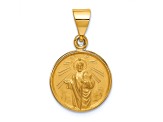 18k Yellow Gold Satin Saint Jude Thaddeus Medal Pendant