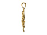 14k Yellow Gold 3D Textured Large Cancer Zodiac pendant