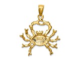 14k Yellow Gold 3D Textured Large Cancer Zodiac pendant