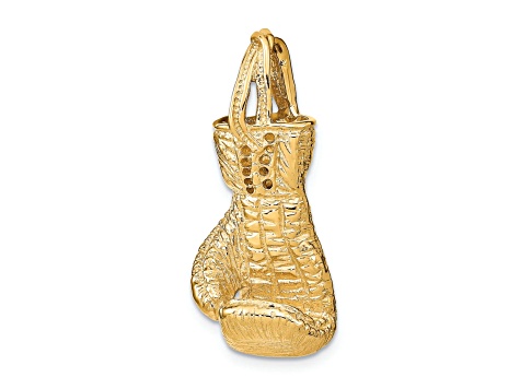 14k Yellow Gold 3D Polished Boxing Glove Pendant