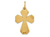 14k Yellow Gold Textured Fancy Two Cross God Loves Me Charm