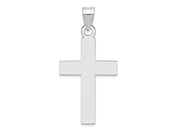 Picture of Rhodium Over 14k White Gold Polished Cross Charm