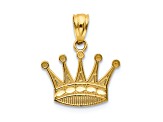 14K Yellow Gold Crown Pendant