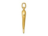 14k Yellow Gold 3D Italian Horn Pendant