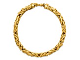 14K Yellow Gold 13.3mm Byzantine 8 Inch Bracelet
