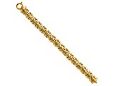 14K Yellow Gold 13.3mm Byzantine 8 Inch Bracelet