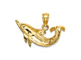 14k Yellow Gold Polished Dolphin Charm