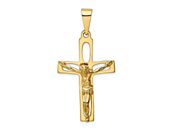 Picture of 14k Yellow Gold Polished Crucifix Pendant