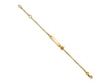 14K Yellow Gold Polished ID with Star Childrens Bracelet