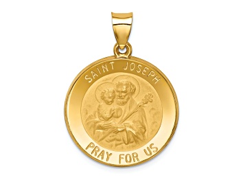 Picture of 14k Yellow Gold Polished and Satin Saint Joseph Medal Pendant