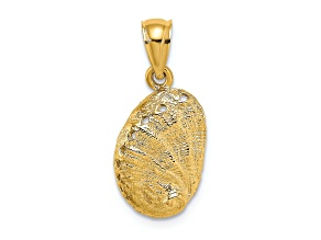 14k Yellow Gold Textured Abalone Shell Charm
