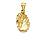 14k Yellow Gold Textured Abalone Shell Charm