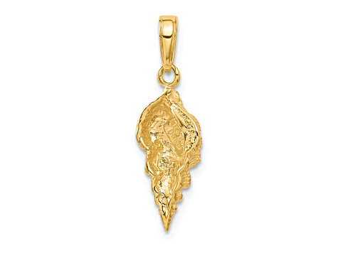 14k Yellow Gold Conch Shell Pendant