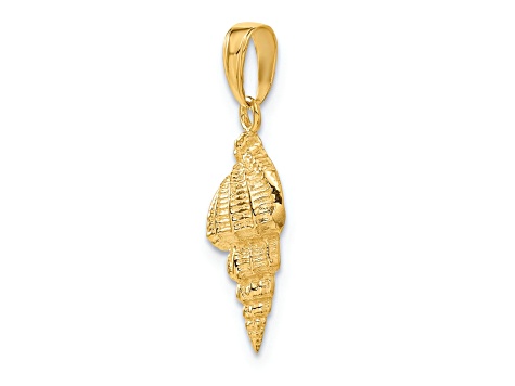 14k Yellow Gold Conch Shell Pendant