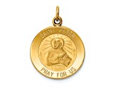 14k Yellow Gold Satin Saint Peter Medal Charm