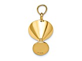 14k Yellow Gold 3D Martini with Green Enameled Olive Charm