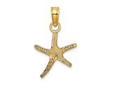 14k Yellow Gold Polished Mini Dancing Starfish Pendant