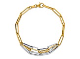 14K Two-tone Polished Fancy Link Bracelet