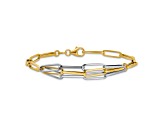 14K Two-tone Polished Fancy Link Bracelet