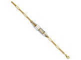 14K Two-tone Polished Fancy Link Bracelet