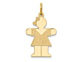 14k Yellow Gold Satin Girl with Bow Kid Charm