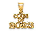 14K Yellow Gold Polished Block CLASS OF 2023 Charm