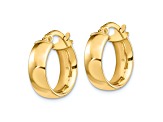 14k Yellow Gold 5/8" High Polished Hoop Earrings