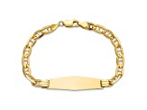 14k Yellow Gold Mariner Link Soft Diamond Shape ID Bracelet